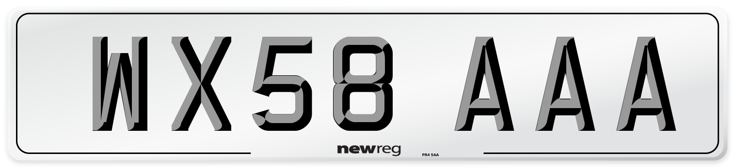 WX58 AAA Number Plate from New Reg